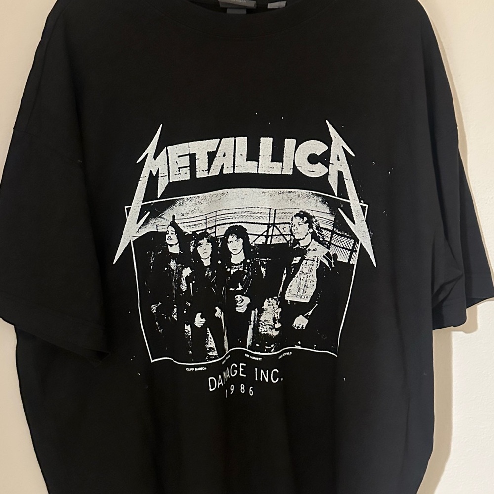 H and am Black Metallica Band T-Shirt